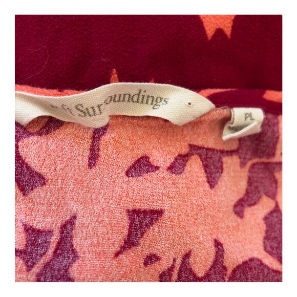 Soft Surroundings Womens Midi Dress Petite PL Floral Cold Shoulder Elastic Waist - Picture 3 of 9